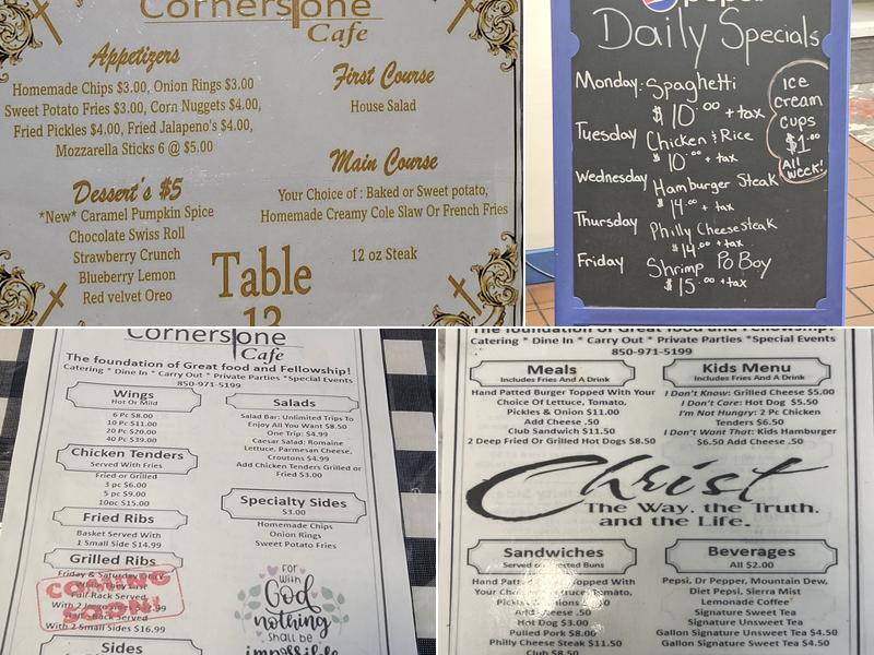 Cornerstone Cafe Menu