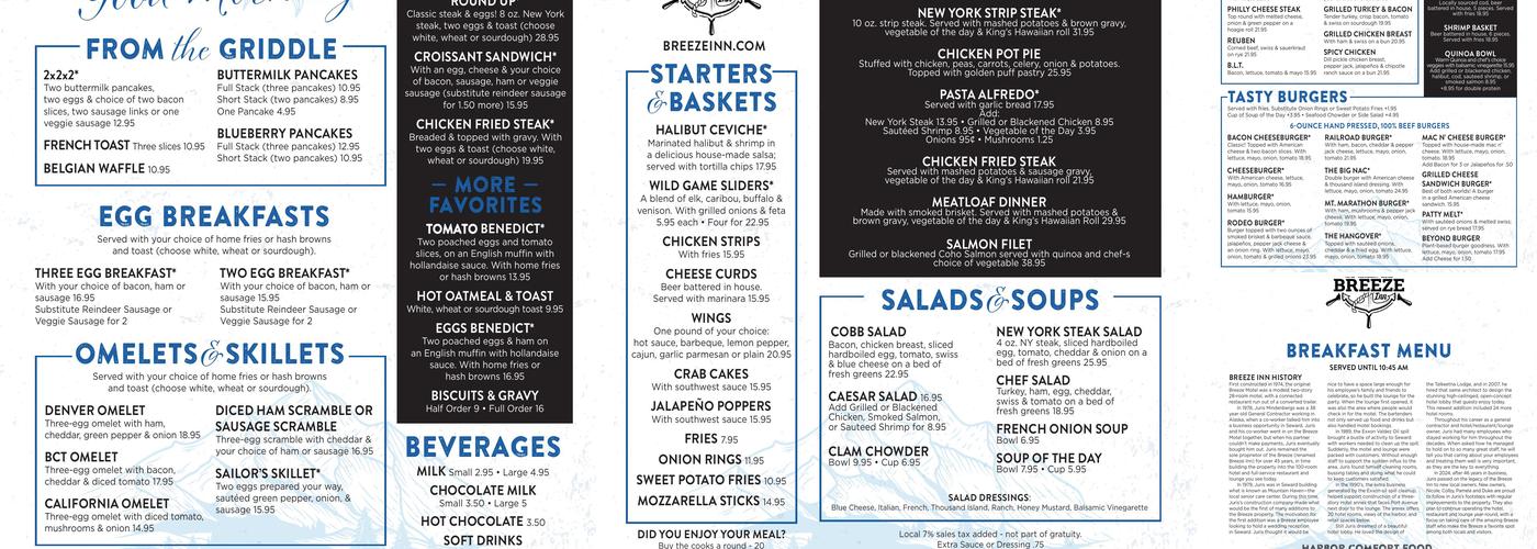Breeze Inn Restaurant & Lounge Menu