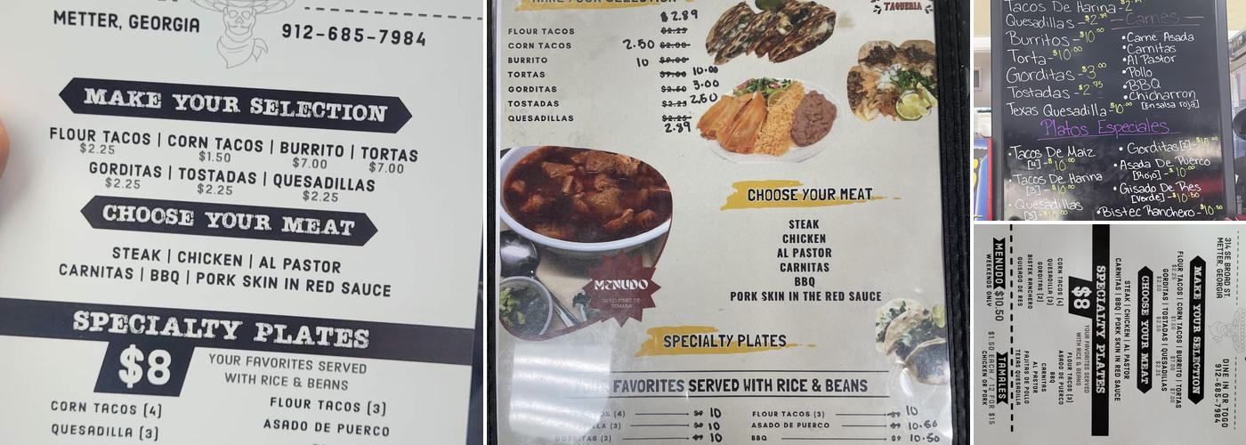 Rolly's Taqueria Menu