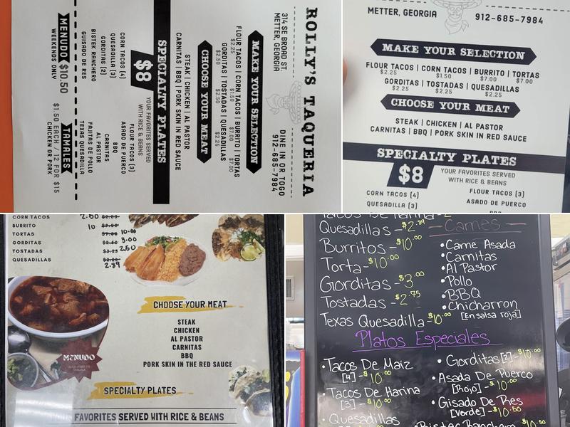 Rolly's Taqueria Menu