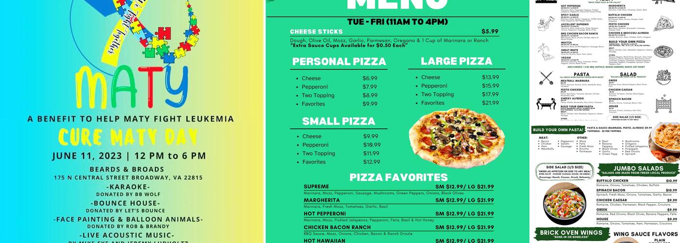 Beards & Broads Axe Throwing Bar and Grill Menu