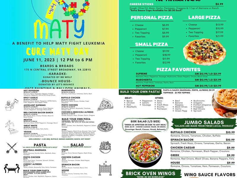 Beards & Broads Axe Throwing Bar and Grill Menu