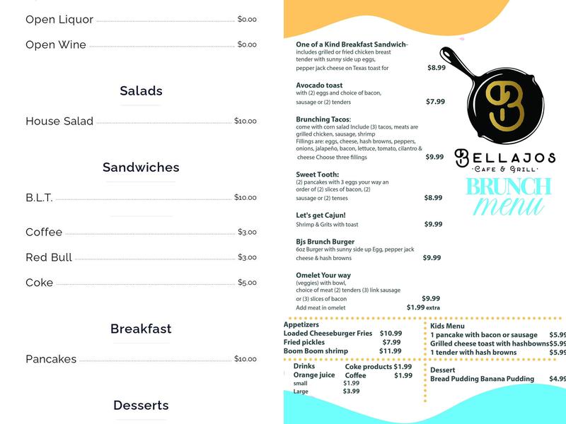 Bellajos Menu