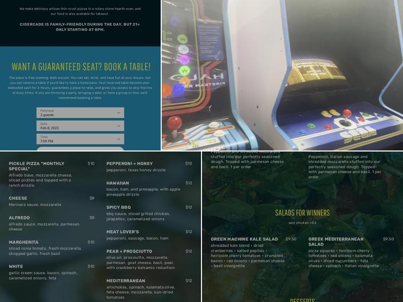 Cidercade Fort Worth Menu