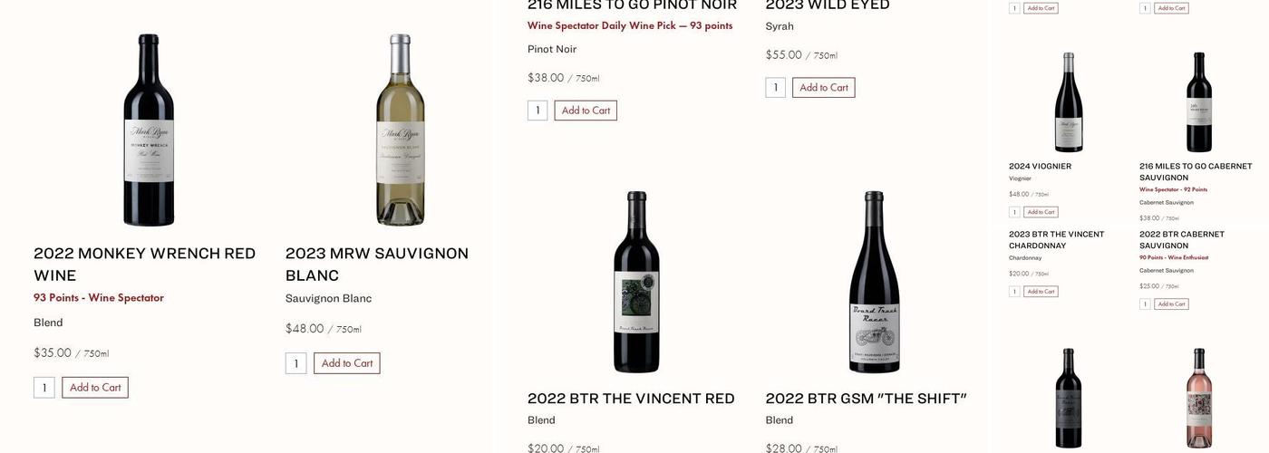 Mark Ryan Winery Menu