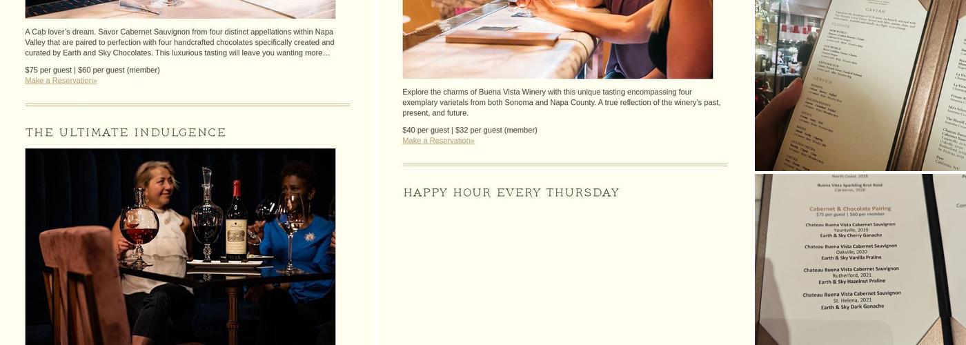 Chateau Buena Vista Menu