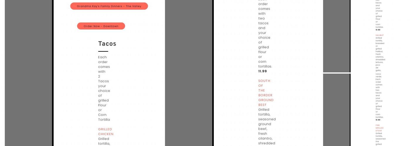 Juneau Delivery Depot Downtown Menu