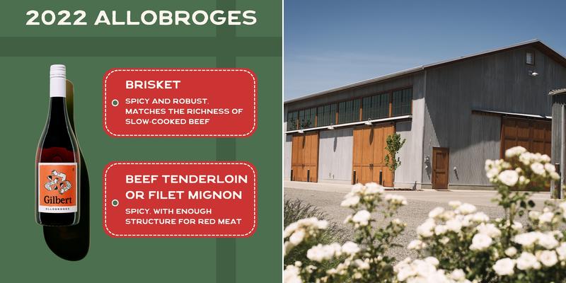 Gilbert Cellars Menu