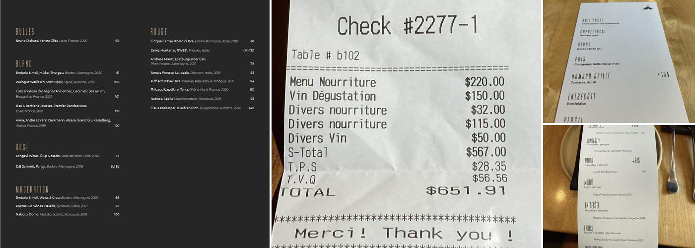 Cabaret L'enfer Menu