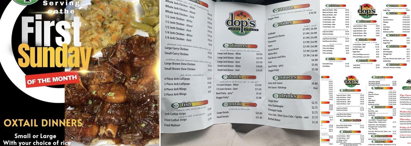 Dop's Jerk House Menu