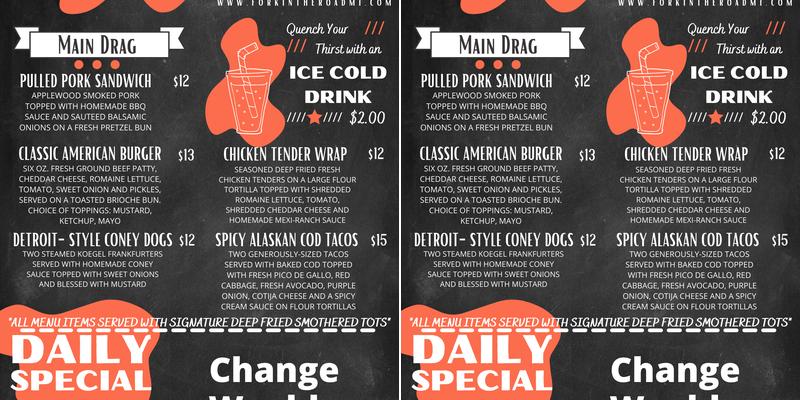 Fork In The Road Menu