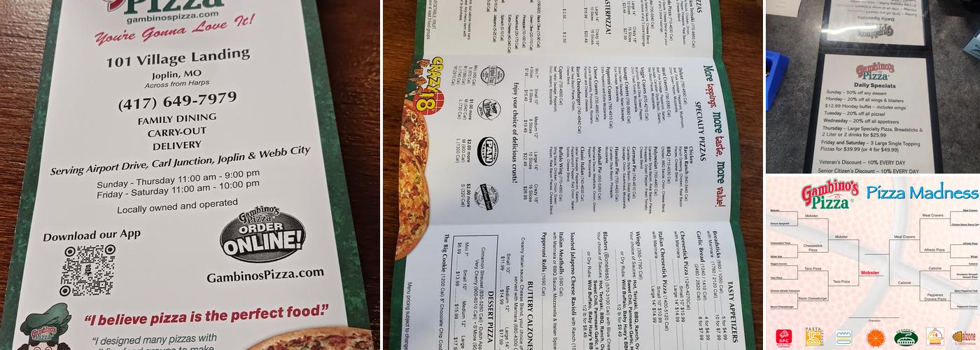 Gambino's Pizza Menu