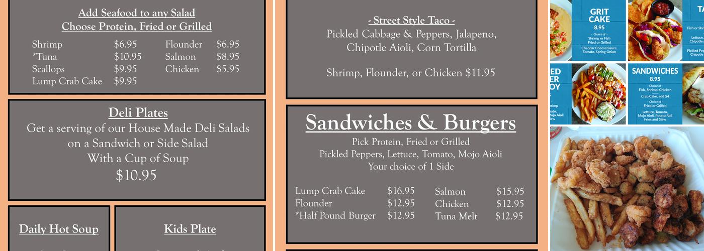 Seaview Crab Company Wilmington Kitchen Menu