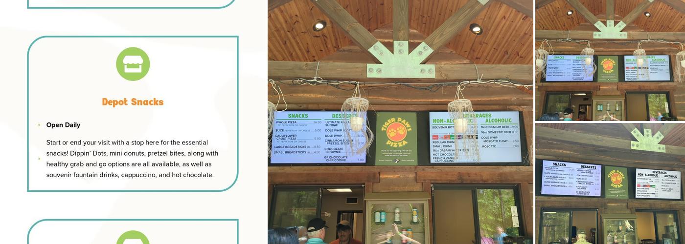 Tiger Paws Pizza Menu