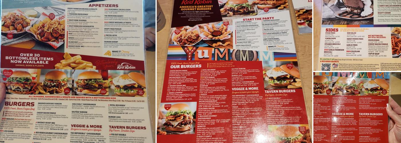 Red Robin Gourmet Burgers and Brews Menu