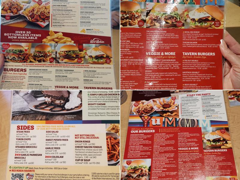 Red Robin Gourmet Burgers and Brews Menu