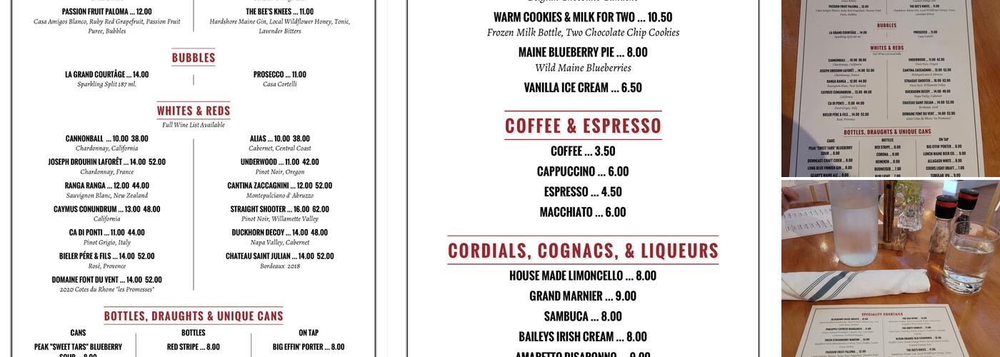 Treehouse Seaside Grill Menu