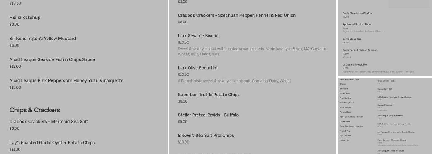 EBO & Co. Grocery Menu