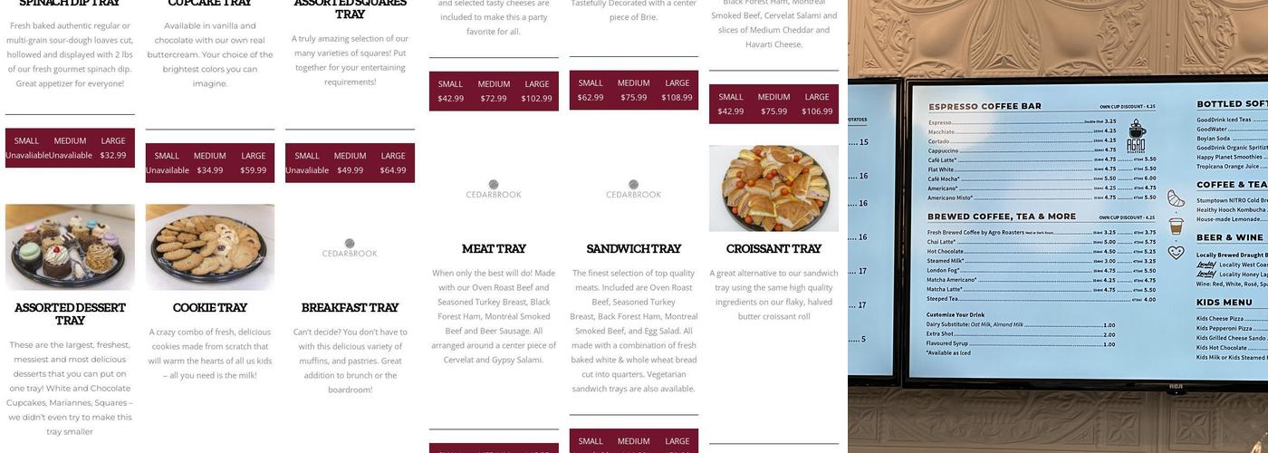 Cedarbrook Bakery Menu