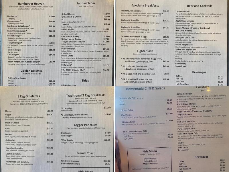 Vida Cafe Menu