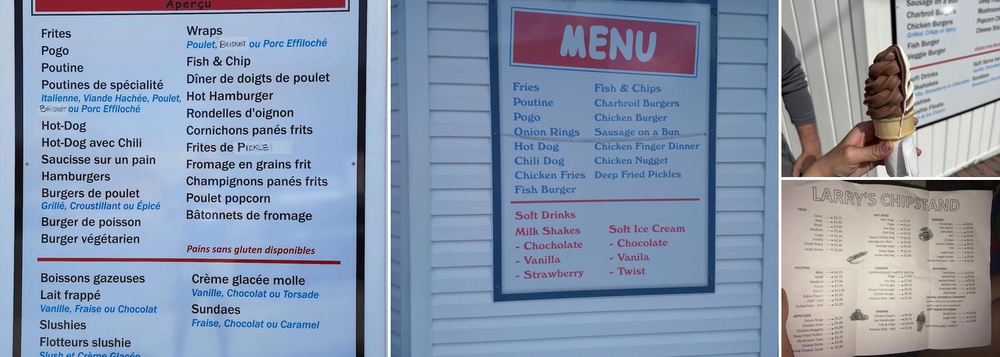 Larry's Chip Stand Menu