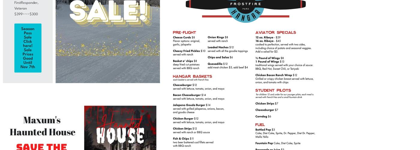 Howatt Hangar Menu
