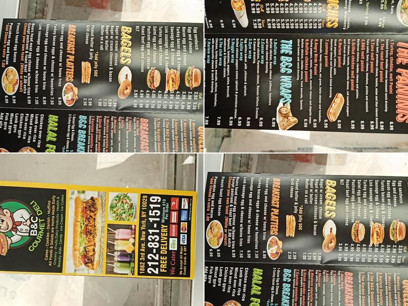 B&C Gourmet deli Menu