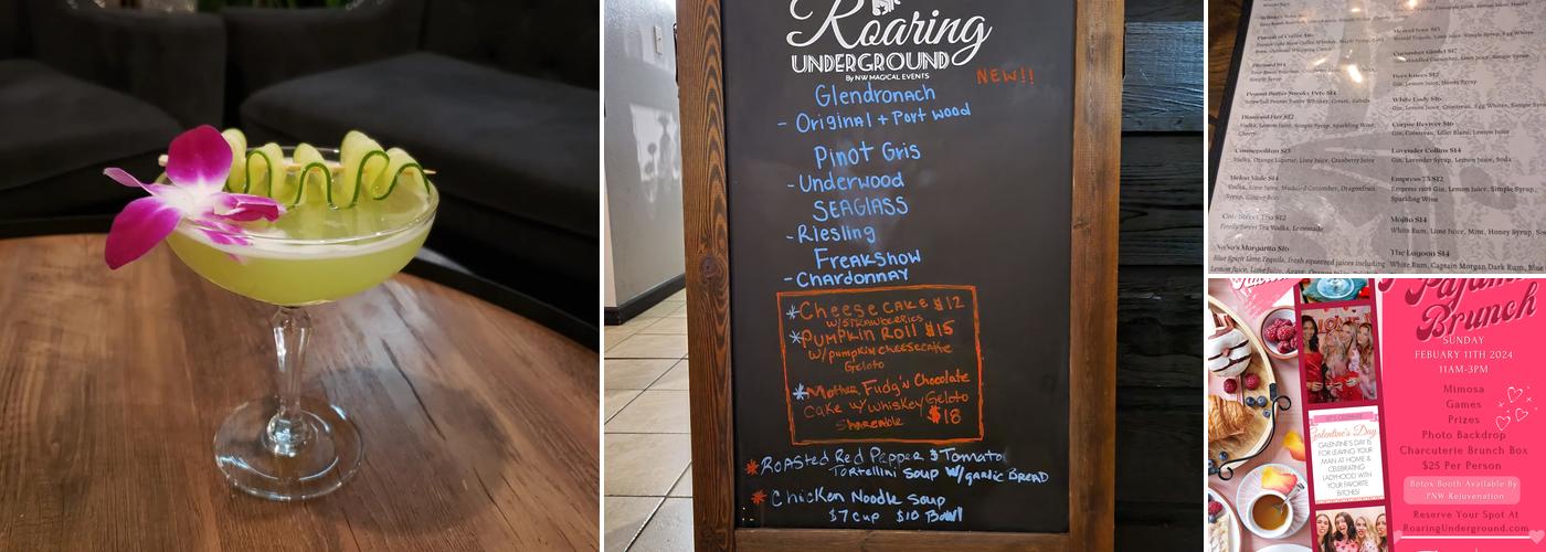 Roaring Underground Menu