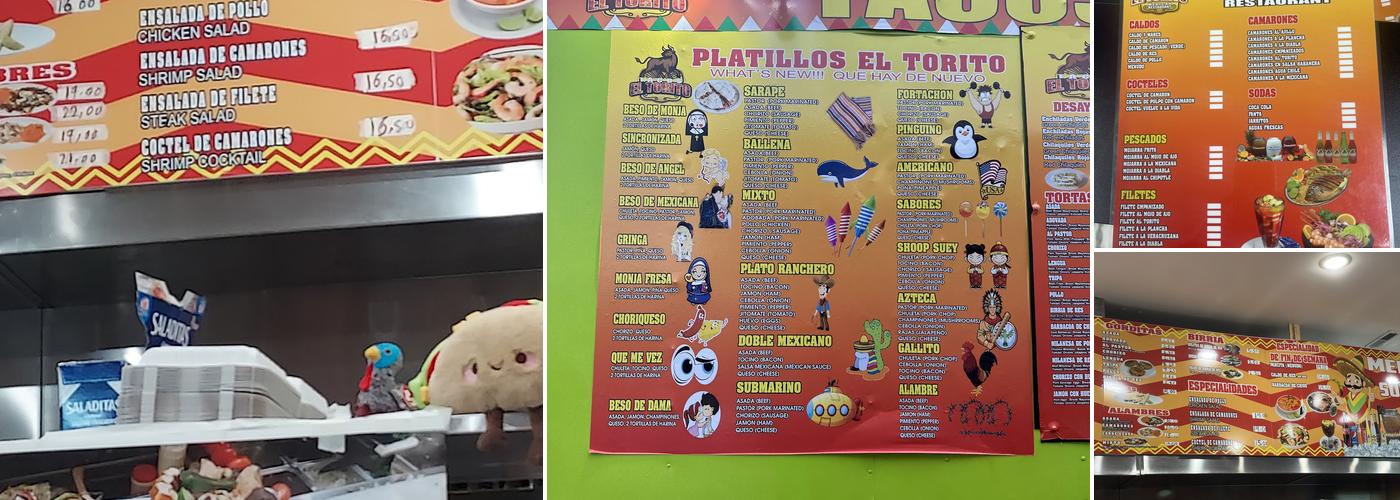 Tacos el Torito Menu