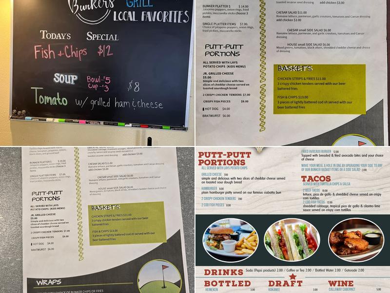 Bunker's Bar & Grill Menu