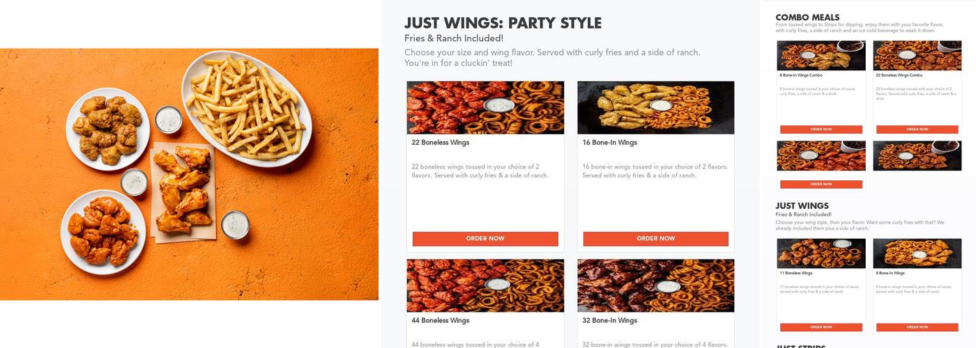 It's Just Wings Menu