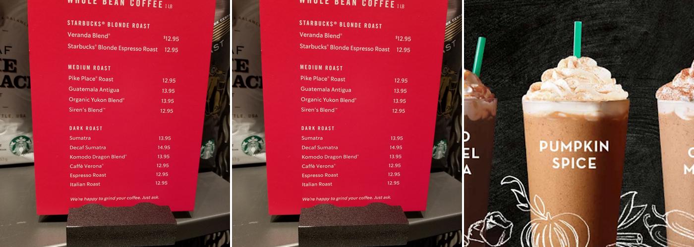 Starbucks Menu