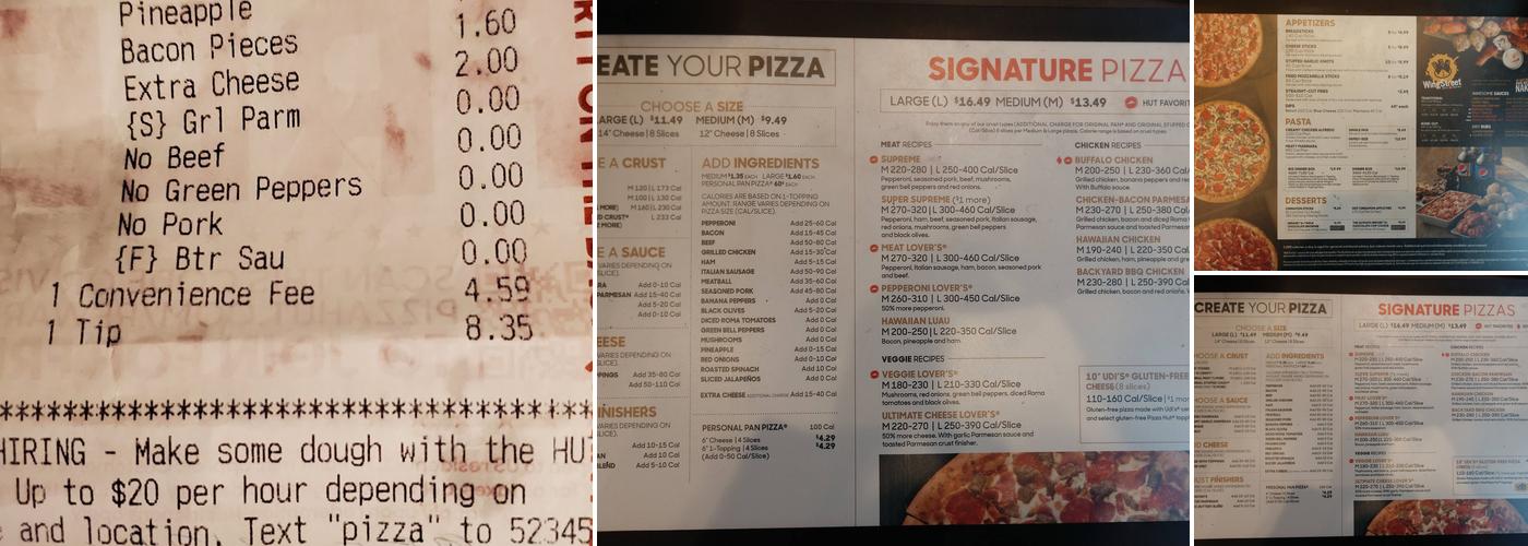 Pizza Hut Menu