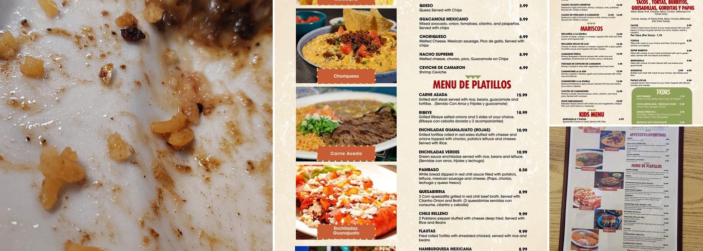 Sabor a Mexico Menu