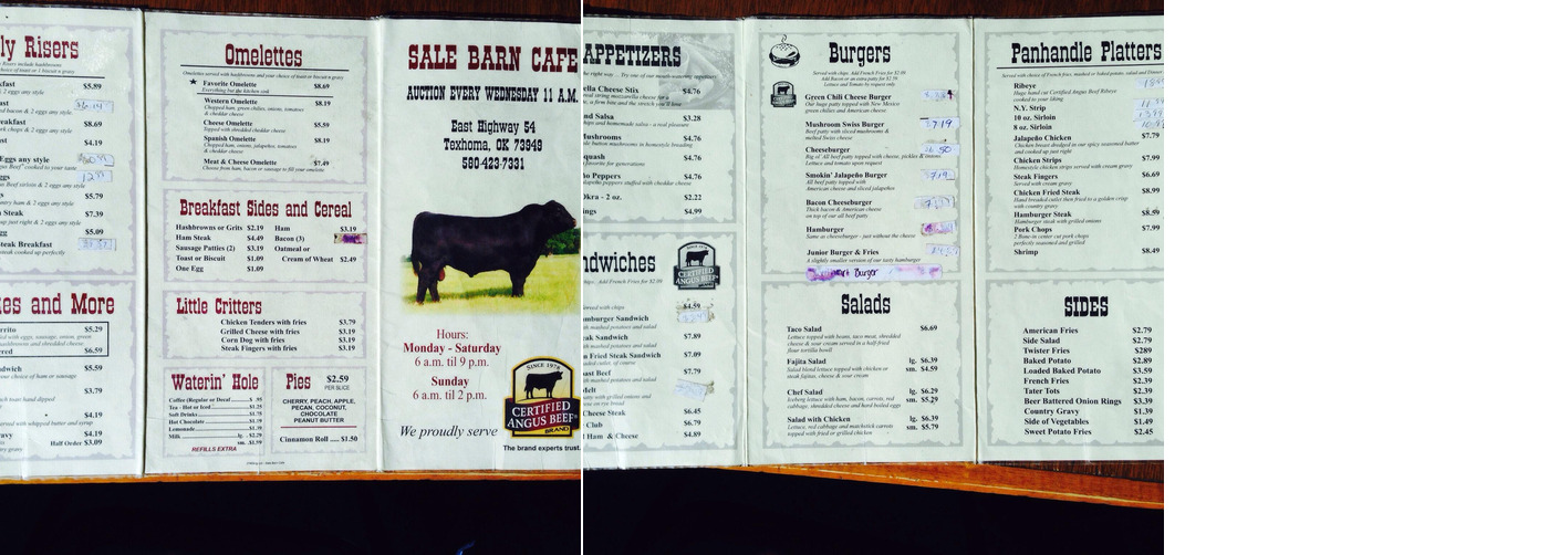 No Man's Land Cafe Menu