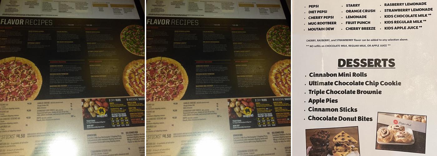 Pizza Hut Menu