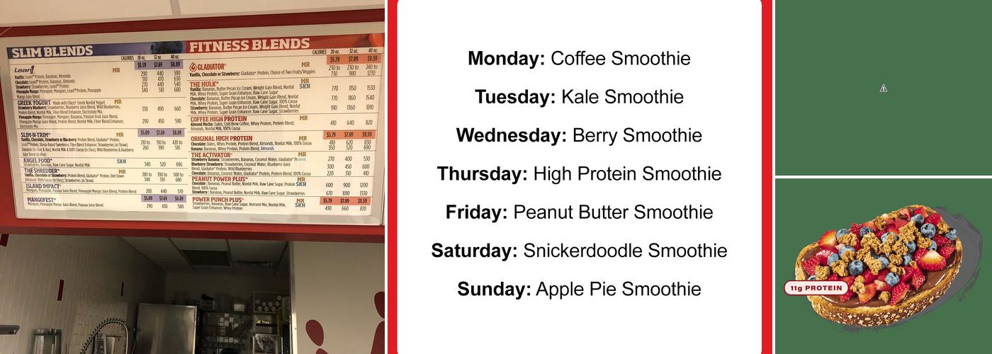Smoothie King Menu