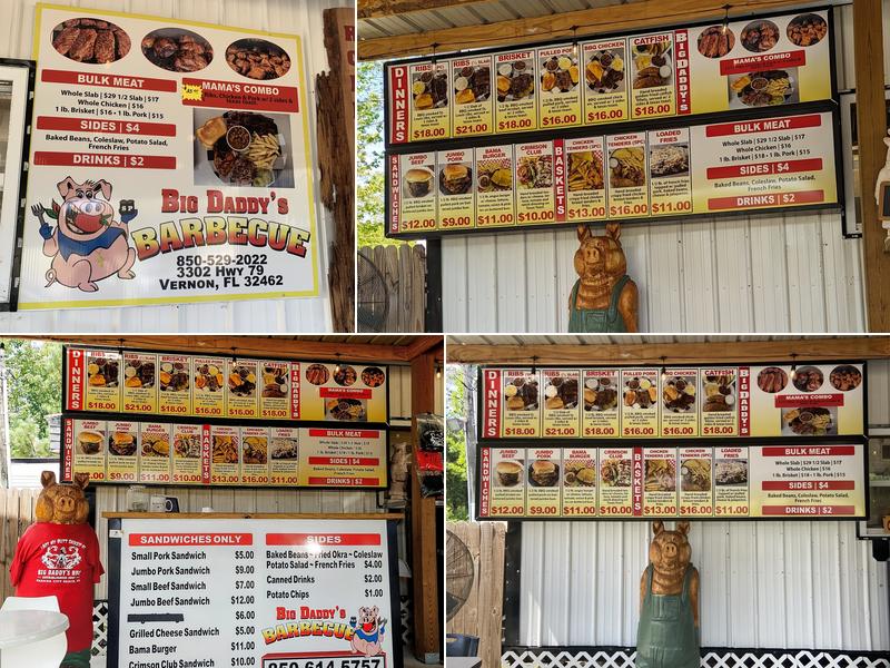 Big Daddy's BBQ Menu
