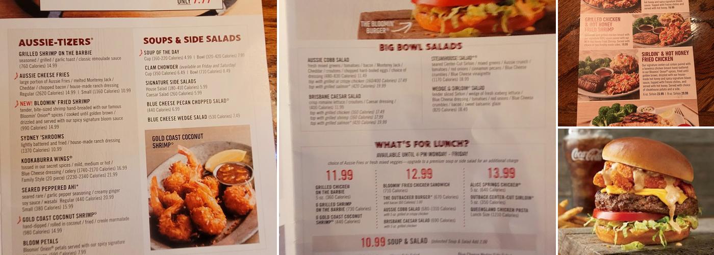 Outback Steakhouse Menu