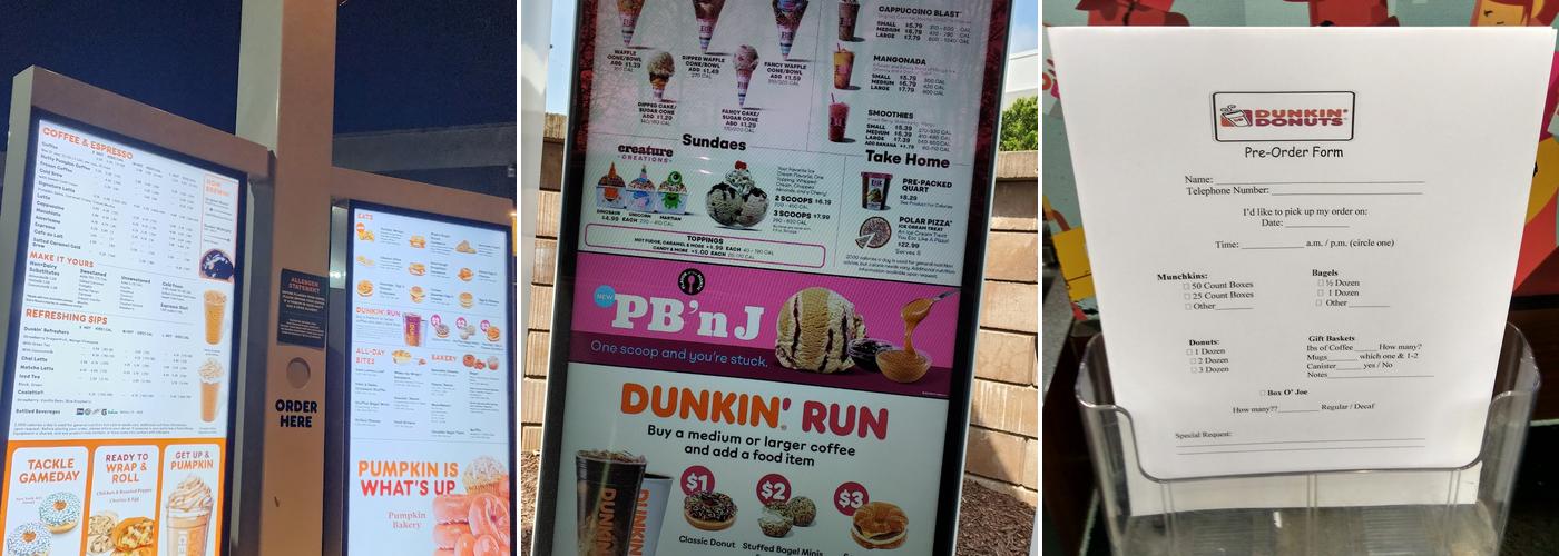Dunkin' Menu
