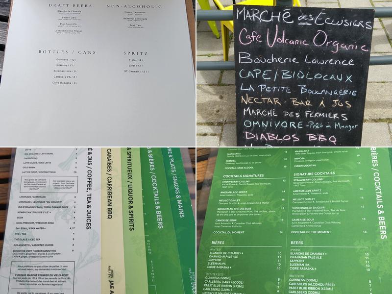 Marché des Éclusiers Menu