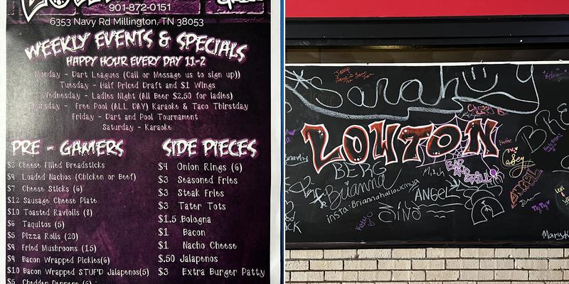 Lowton Bar and Grill Menu