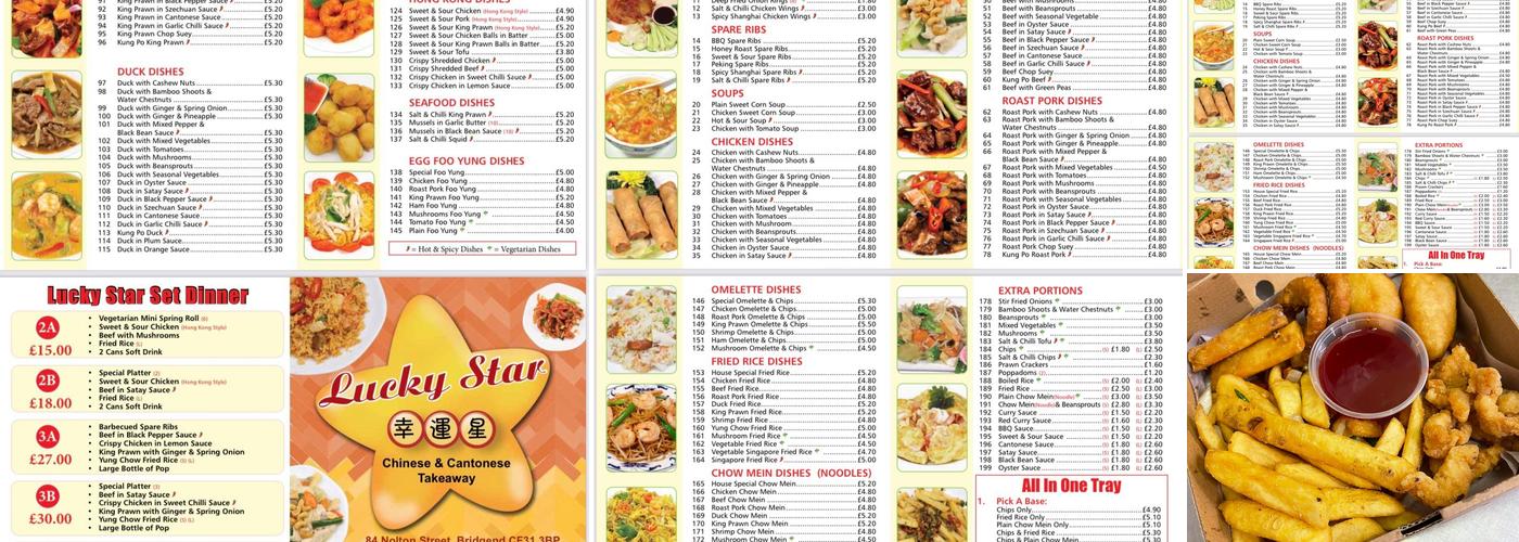 Lucky Star Menu