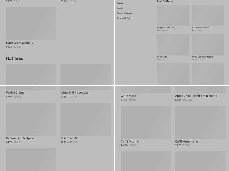 Starbucks Menu