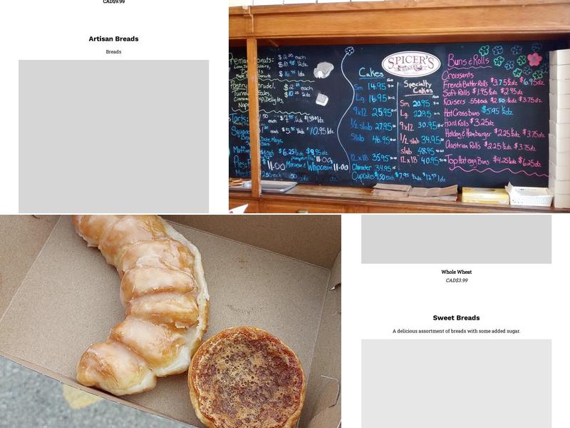 Spicer's Bakery In St Thomas Menu