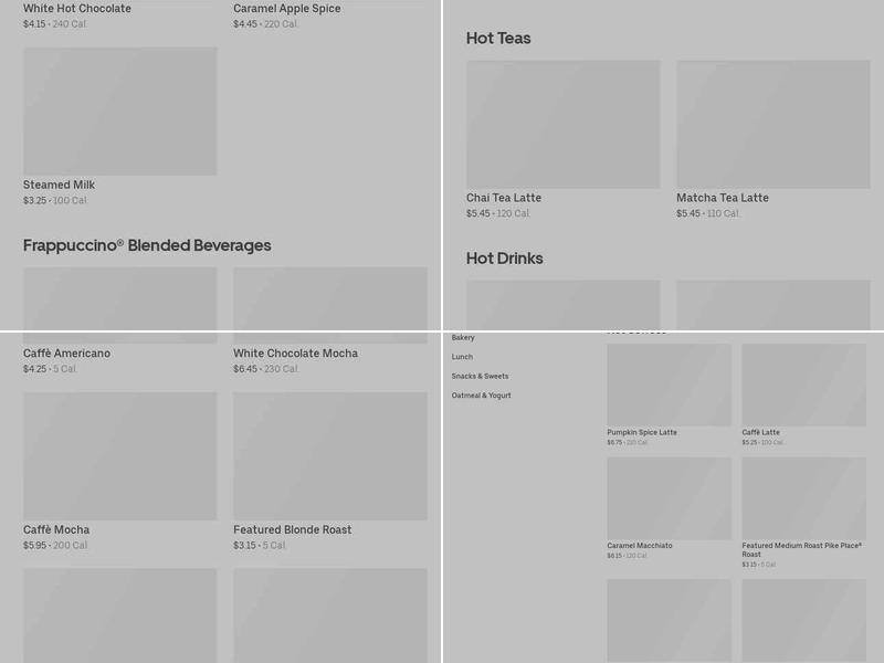 Starbucks Menu