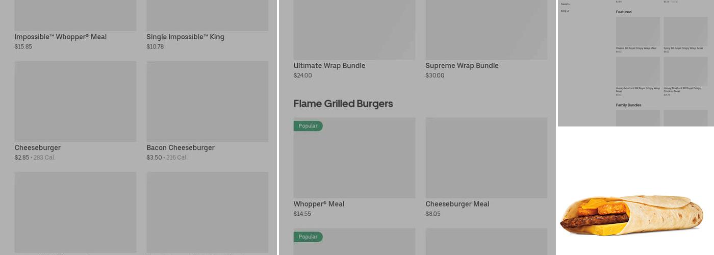 Burger King Menu