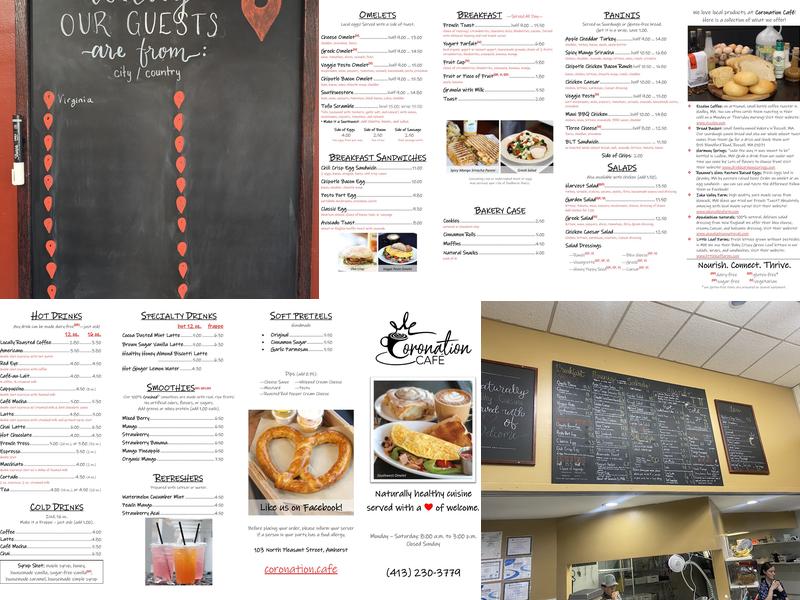 Coronation Café Menu