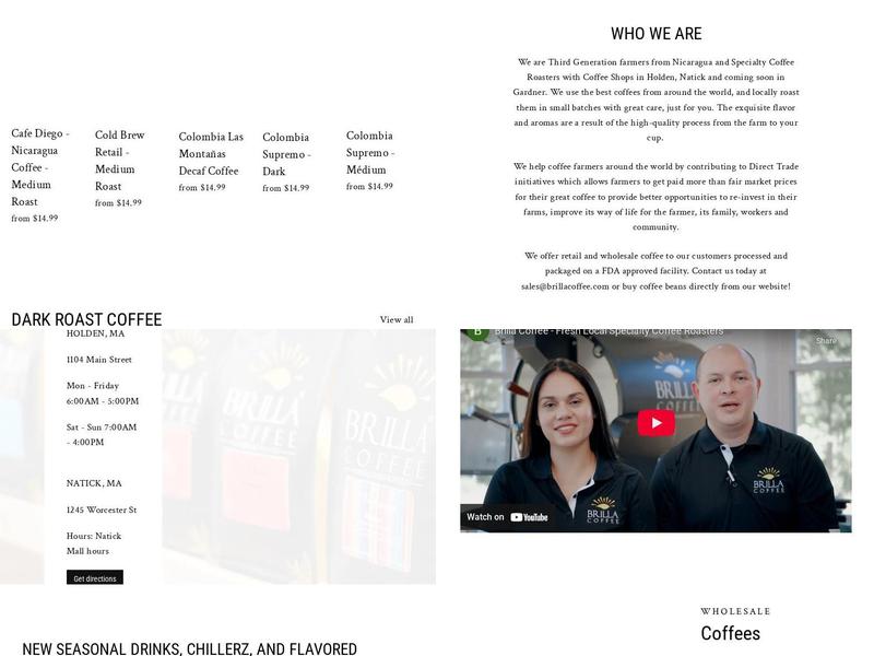 Brilla Coffee - Holden Menu