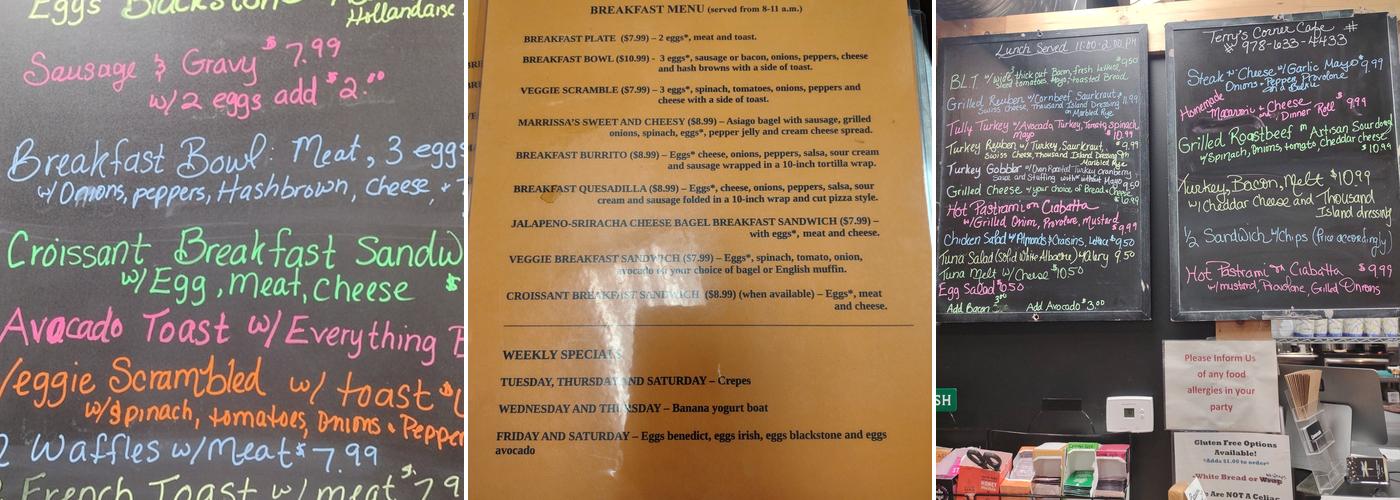 Corner Cafe Menu